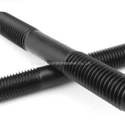 Industrial Carbon Steel Double Ended Bolts M4 - M48 With Nuts Black Color photo-2