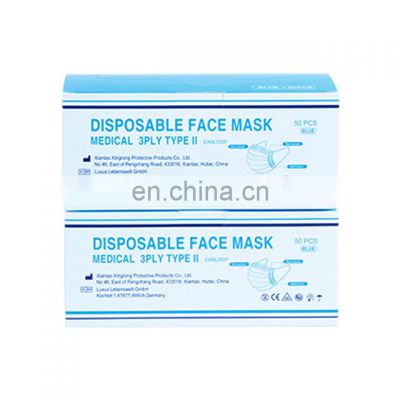 3 Ply Ear Loop Blue/White Color Nonwoven face mask PP disposable medical face mask