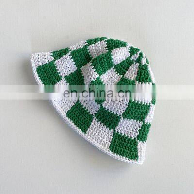 Hot Sale Crochet Checkered Bucket Hat, Cotton Bucket Hat Vietnam Supplier Cheap Wholesale photo-4