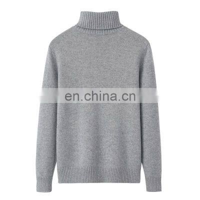 Custom 100% Cashmere Turtleneck Sweater Solid Pattern Long Sleeve Winter Knit Casual Style With Front Logo photo-2