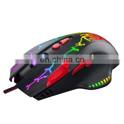 2021 hot selling ergonomics RGB wired portable USB game mouse programmable