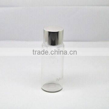 15ml clear glass pharmaceutical bottle with silicon rubber top and alu cap