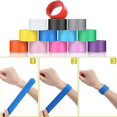 Custom Safety Silicone Eco-friendly Logo Printed Kids Slap Band for Advertising Promotional