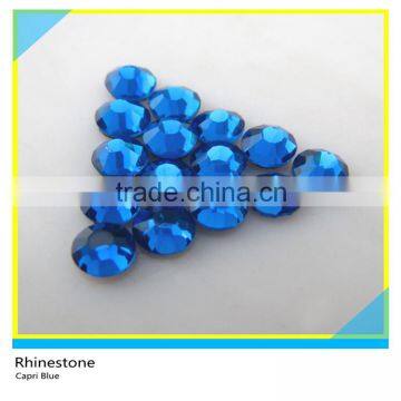 Round Flatback Hot Fix Rhinestone Capri Blue Dmc Glass Stone Machine Made