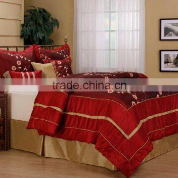 100% polyester embroidered duvet comforter set made in china