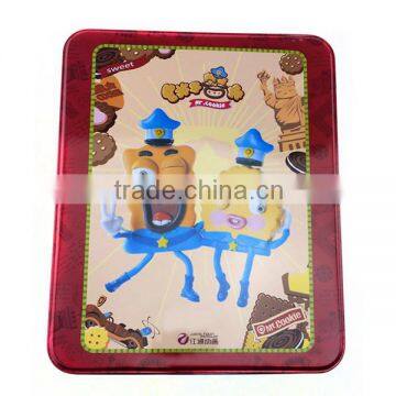 cartoon food tin boxes,cans for baking,rectangular food tin box with slip lid