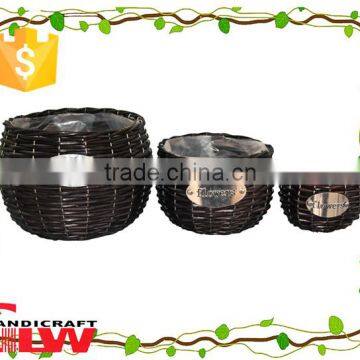 wicker flower pot ,set of 3 garden planters,wicker basket