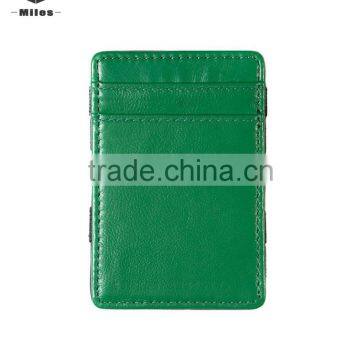 Green classic genuine leather flip wallet