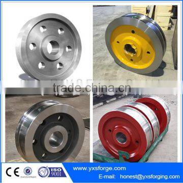 Metal and slag ladle car wheel