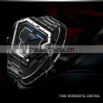 Fashion Mens Silver Skeleton Dial Stainless Steel Strap Bracelet Wrist Watch photo-3