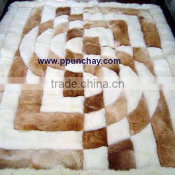 Soft fur Baby Alpaca Rug Carpet Peru 82x74" "S Color" Ppunchay Peru