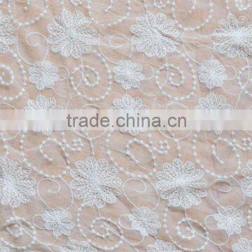 2016 new fashion embroidery mesh fabric for fashion garments