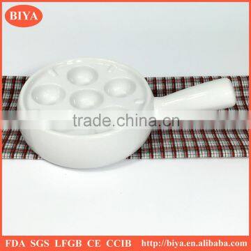 new style tableware white porcelain ceramic 6 eyes roast snail escargot plate dish, cake dishes, factory divided plates