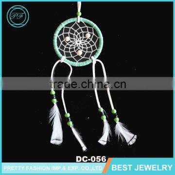 Beautiful Chicken Feather PU Leather Enwind Fashion Net Wood Beads handmade Dream Catcher