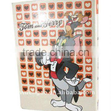 Cartoon Printed Paper Wrapping Ring Binder Desktop File Folder for Office Stationery Cardboard A4 or FC Size