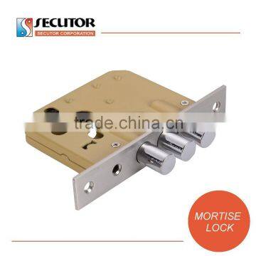 2 Turns 3 Bolt 50mm Backset Closed Mortise Lock Body