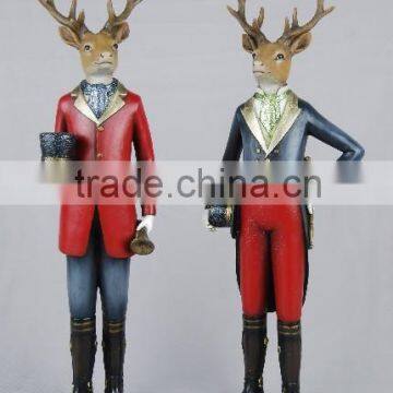 resin gentleman christmas decorative deer