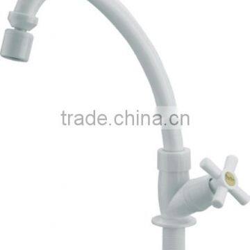 China white color deck mounted bathroom faucet with gooseneck