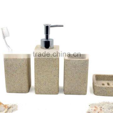 Square Polyresin Sandstone Bathroom Accessories Set