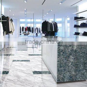 Customized glass display cabinet Onyx marble type tiles Digital printing agate glass slabs for store decoration