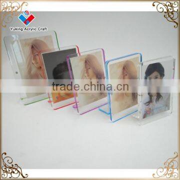 Acrylic magnetic photo frame , double side colored acrylic, magnetic picture frame for tabletop