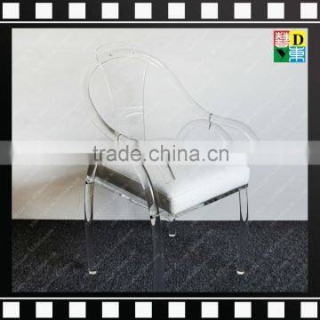 Clear acrylic sofa chairs with cushion made in China