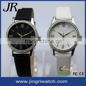 Classic simple unisex alloy watch Pu leather Japan movement OEM logo