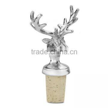 High Quality Stainless Steel Stag Cork Wine Bottle Stopper Cork Wine Stopper