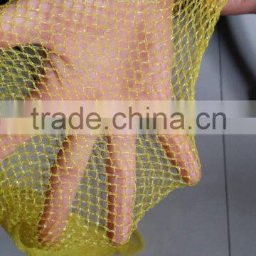 best sale yellow KNITTED TUBULAR NET,mesh drawstring bag