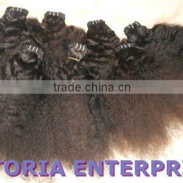 Machine weft curly hairs