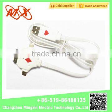 High Quality 3 in 1 USB data cable wire chargering cable