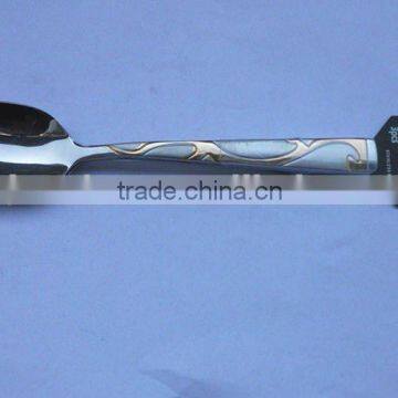 JZ044-3 stainless steel spoon with golden plating