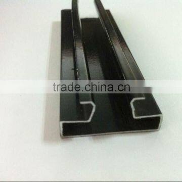 Display showing stand aluminum hanger slatwall insert fitting with MDF board