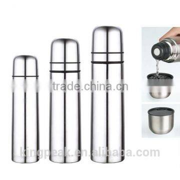 Double Wall Stainless Steel 304 outdoor water bottles /Vacuum-Insulated Thermos Flask with two cups/vacuum Thermos cup