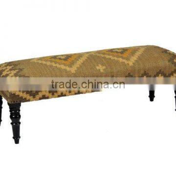 Natural Furnish Fine Kilim Upholstered Bench