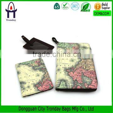 World map printing fashionable PU luggage tag