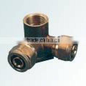 wholesale female tee brass fittings for pex pipe used for water supply and underfloor heating.