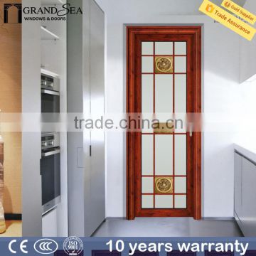 Waterproof Frosted Custom Swing Aluminium Glass Bathroom Door Wooden Corlor for Villa Quality Choice photo-4