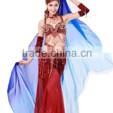 Elegant real silk belly dance veil in gradation colors for ladies wear in practice or performance (SJ003)