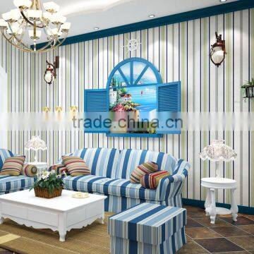 kids bedroom decoration stripe wallpaper