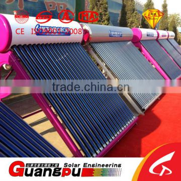 compact evacuated tube solar water heater for home use