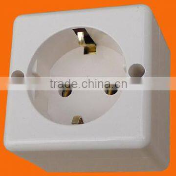 European style surface mounting 2 pin socket with grounding (S2010)