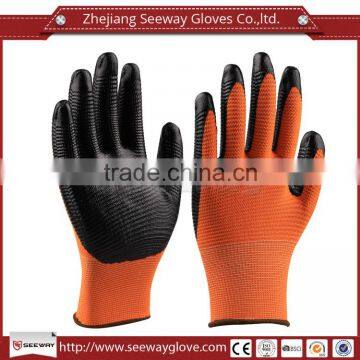 Seeway 15 Guage Nylon/Polyester Liner Coated Nitrile Construction Work Gloves