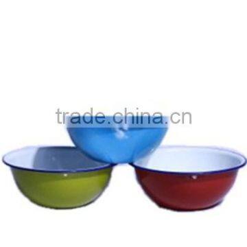 Enamel Bowl with Rolled Edge