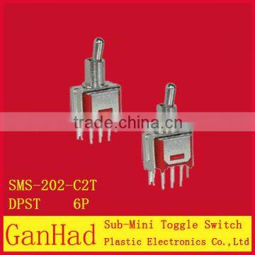 6 pin Sub mini toggle switch 3-wayand 2-way.ON ON ON&ON OFF ON