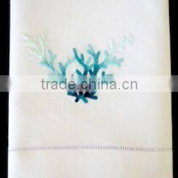 Hand embroidered hand towel-design 26