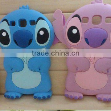 Cute Design 3D Cartoon Stitch Silicone Case For Sansung I9300