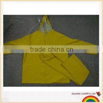 Waterproof 0.32mm PVC/polyester/PVC rainsuit