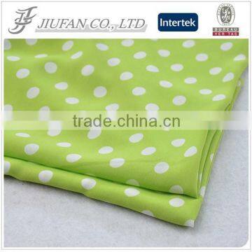 Jiufan Textile New Pattern Printed Georgette 100% Spun Polyester Green and White Spot Fabric