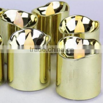 gold flameless votive christmas candles battery incluede flickering led tealight